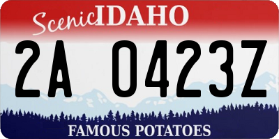 ID license plate 2A0423Z