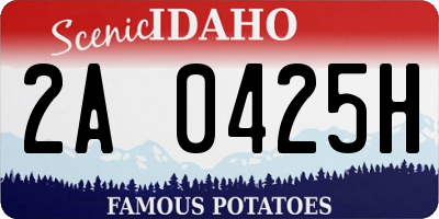 ID license plate 2A0425H