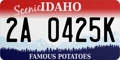 ID license plate 2A0425K