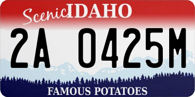 ID license plate 2A0425M
