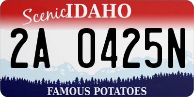 ID license plate 2A0425N