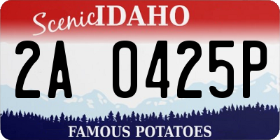 ID license plate 2A0425P