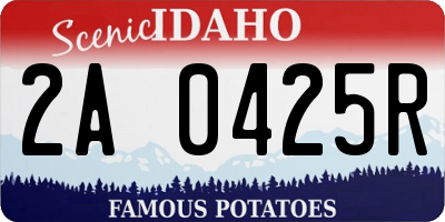 ID license plate 2A0425R