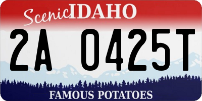 ID license plate 2A0425T