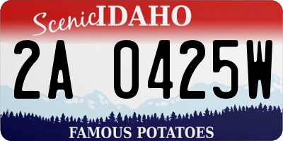 ID license plate 2A0425W