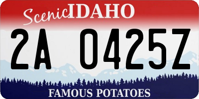 ID license plate 2A0425Z