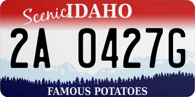 ID license plate 2A0427G