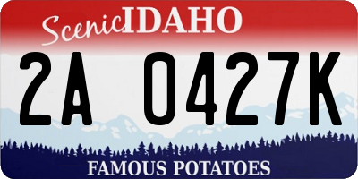 ID license plate 2A0427K