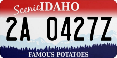 ID license plate 2A0427Z