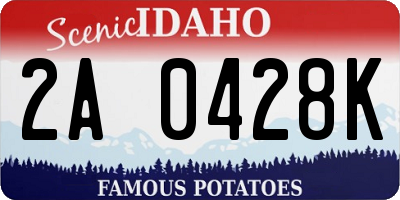 ID license plate 2A0428K