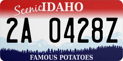 ID license plate 2A0428Z