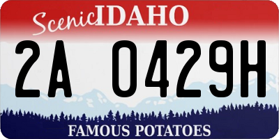 ID license plate 2A0429H