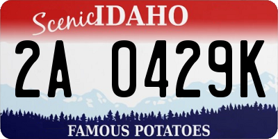 ID license plate 2A0429K