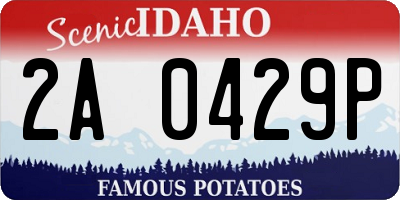 ID license plate 2A0429P