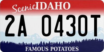 ID license plate 2A0430T