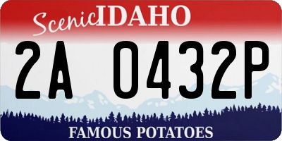 ID license plate 2A0432P