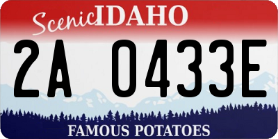 ID license plate 2A0433E