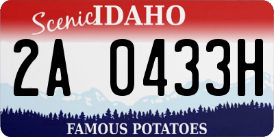 ID license plate 2A0433H