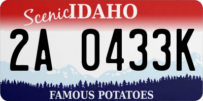 ID license plate 2A0433K