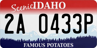 ID license plate 2A0433P