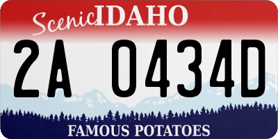 ID license plate 2A0434D
