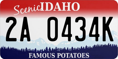 ID license plate 2A0434K