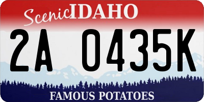 ID license plate 2A0435K
