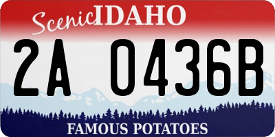 ID license plate 2A0436B