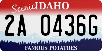 ID license plate 2A0436G