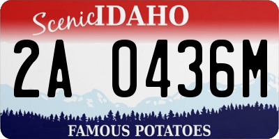ID license plate 2A0436M
