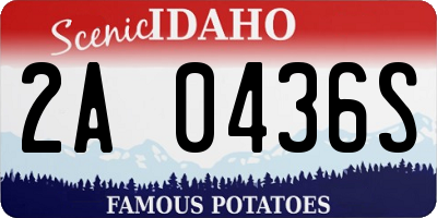 ID license plate 2A0436S