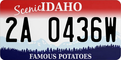ID license plate 2A0436W