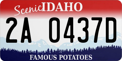 ID license plate 2A0437D