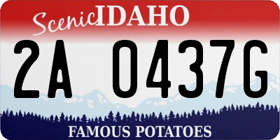 ID license plate 2A0437G