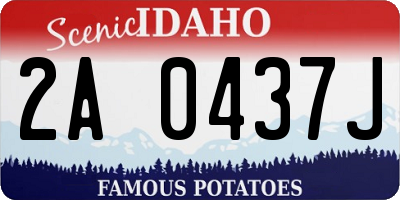 ID license plate 2A0437J