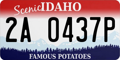 ID license plate 2A0437P