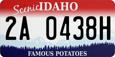 ID license plate 2A0438H