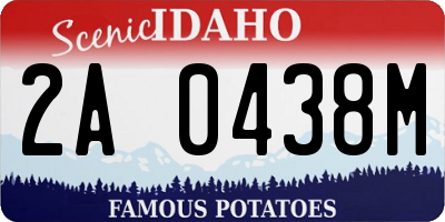 ID license plate 2A0438M