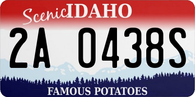 ID license plate 2A0438S
