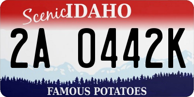 ID license plate 2A0442K
