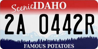 ID license plate 2A0442R