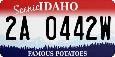 ID license plate 2A0442W