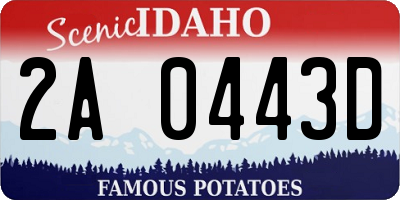 ID license plate 2A0443D