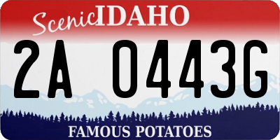ID license plate 2A0443G