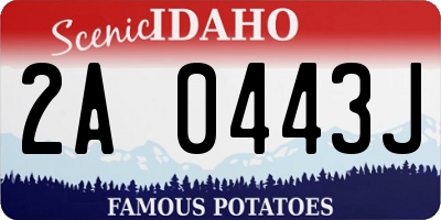 ID license plate 2A0443J