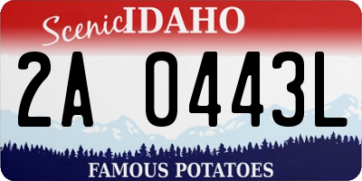 ID license plate 2A0443L