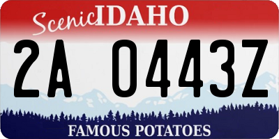 ID license plate 2A0443Z