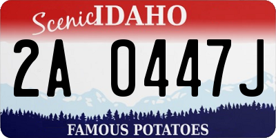 ID license plate 2A0447J