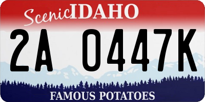ID license plate 2A0447K