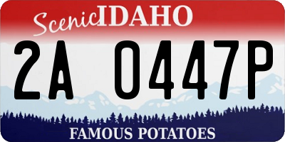 ID license plate 2A0447P